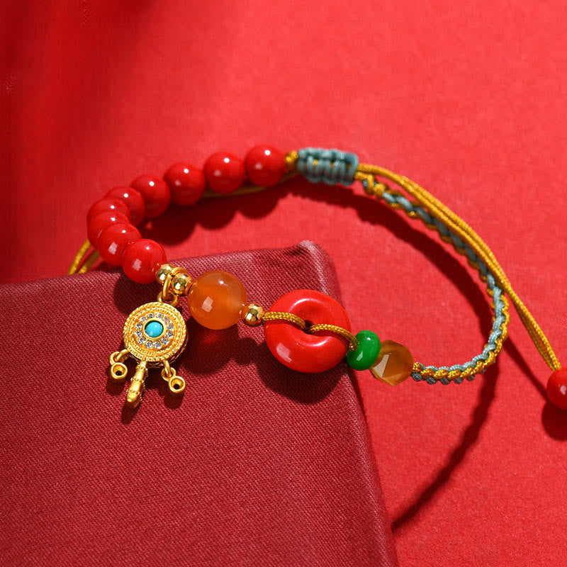 Cinnabar String Peace Buckle Blessing Bracelet
