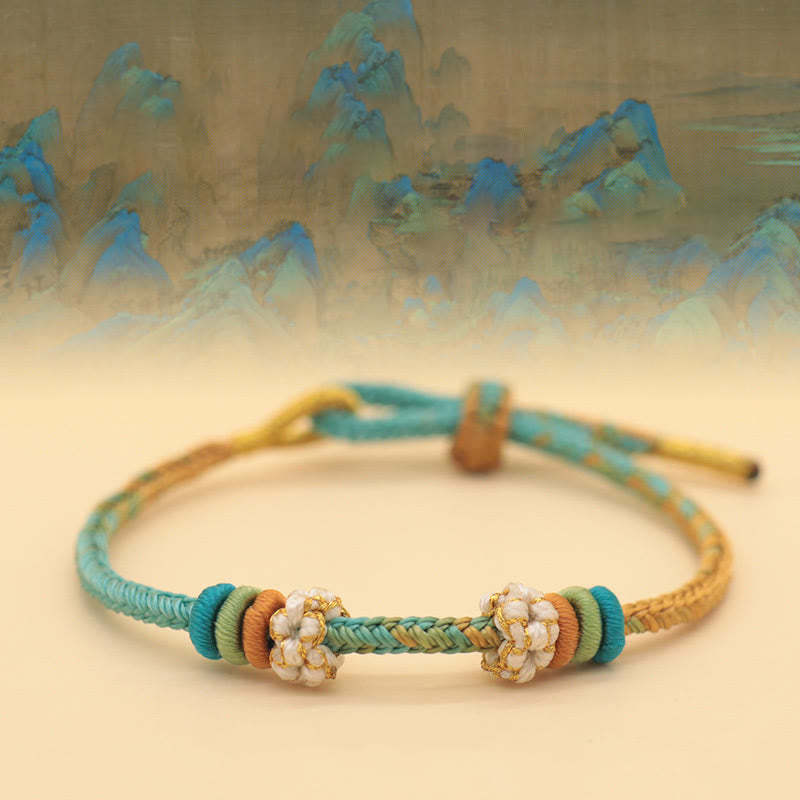Handmade Eight Thread Peace Knot Peach Blossom Knot Luck Rope Braided Bracelet