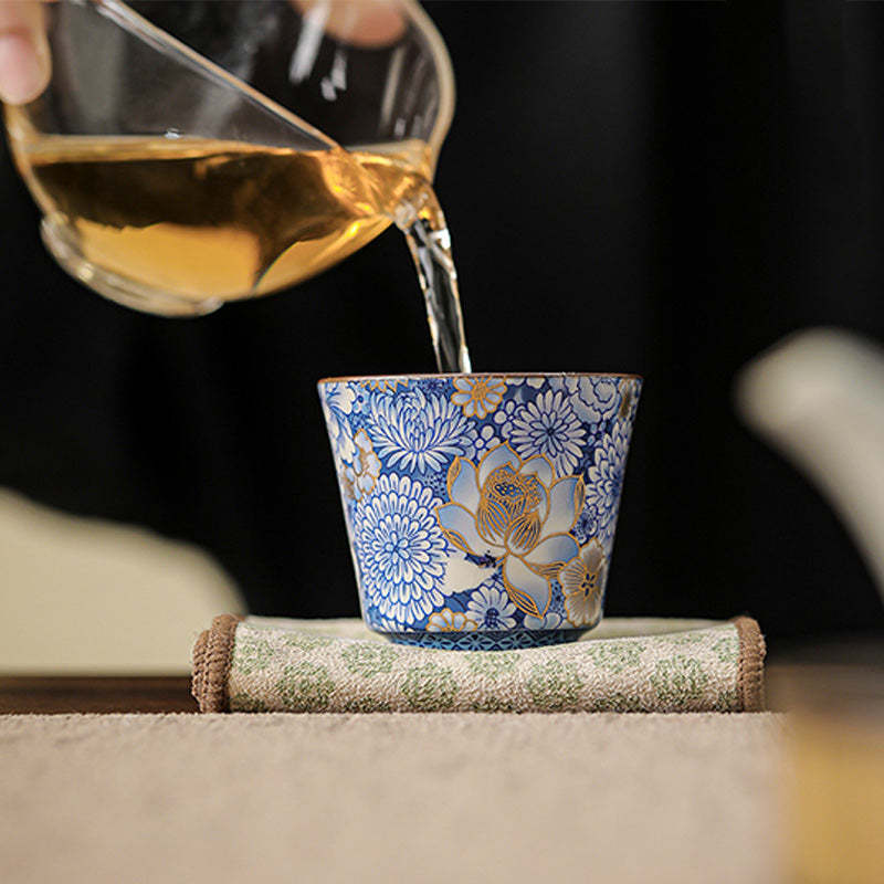 Lotus Chrysanthemum Plum Blossom Flower Teacup Kung Fu Tea Cup Teapot