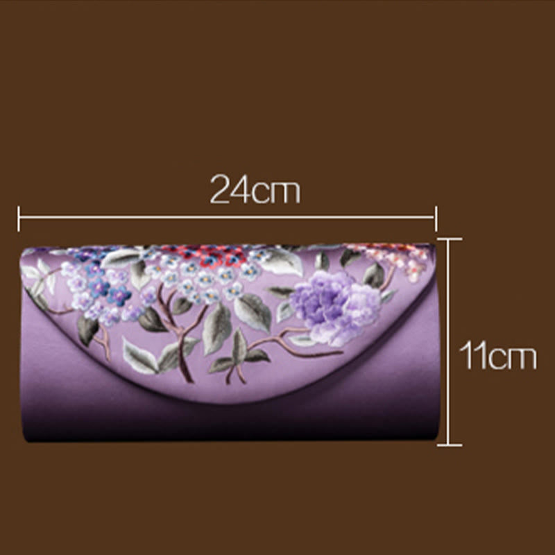 Hydrangea Su Embroidery Wedding Shopping Wallet Purse Handbag Crossbody Bag