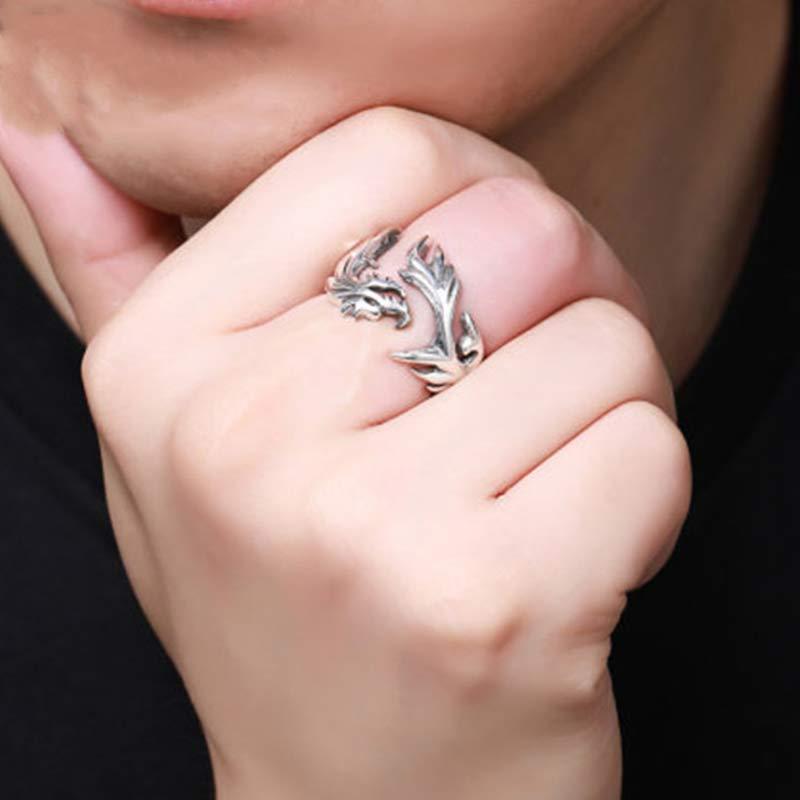 Dragon Pattern Protection Strength Adjustable Ring