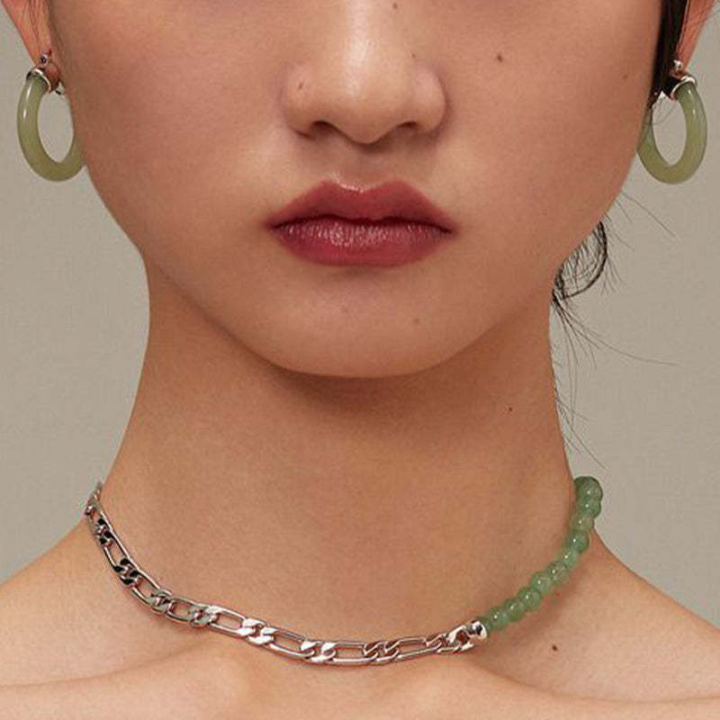 Round Jade White Jade Prosperity Earrings