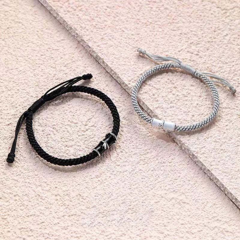 Bamboo Pattern Healing Couple Rope Bracelet