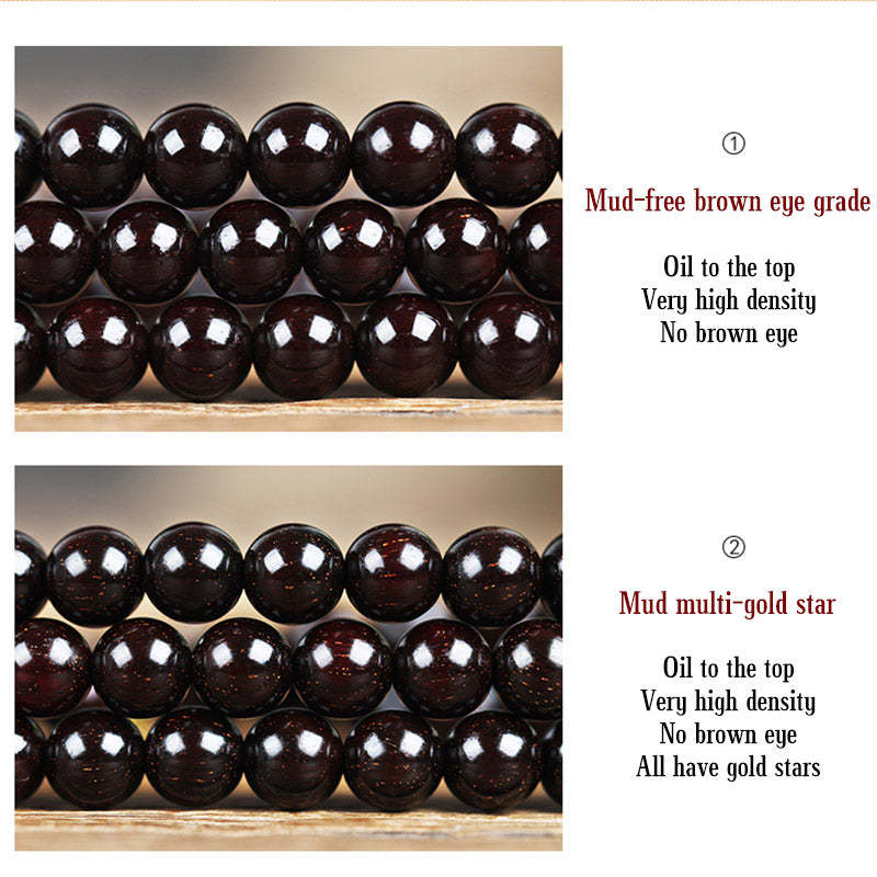 108 Mala Beads 4.8 Stars With Gold Star Indian Small Leaf Red Sandalwood Amber Turquoise Chinese Knotting Blessing Bracelet