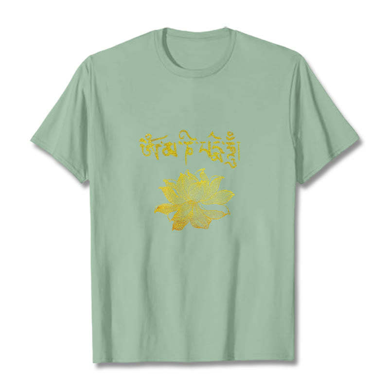 Golden Lotus Sanskrit Tee T-shirt