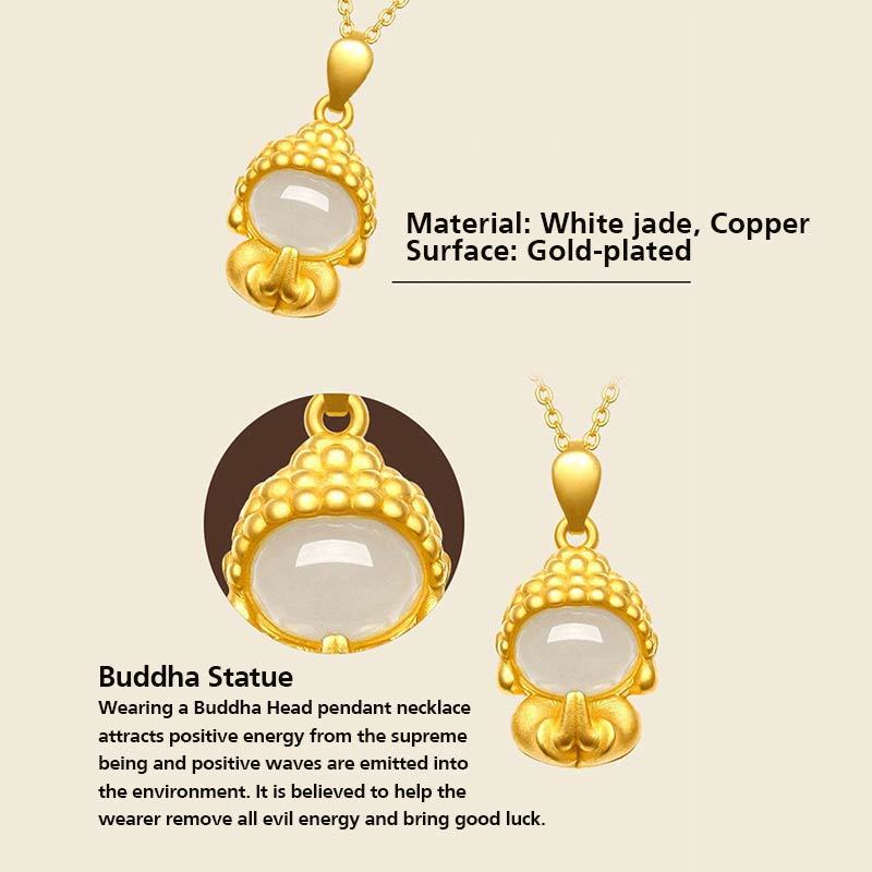 White Jade mystic zen Success Pendant Necklace