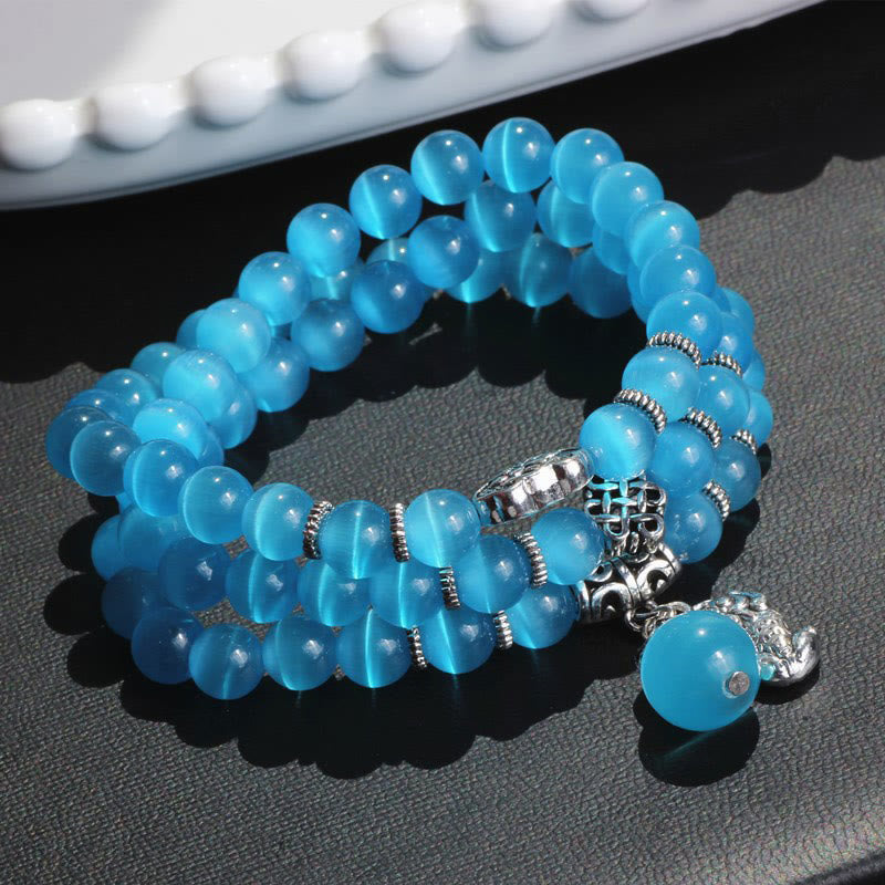 Cat Eye PiXiu Support Triple Wrap Bracelet