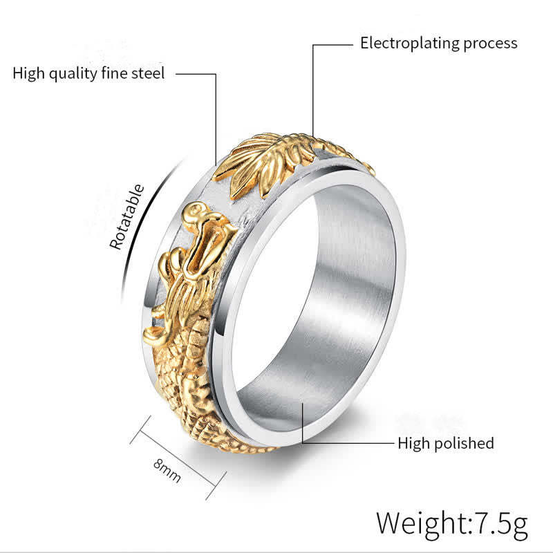 Dragon Titanium Steel Stimulation Rotatable Ring (Extra 30% Off | USE CODE: FS30)