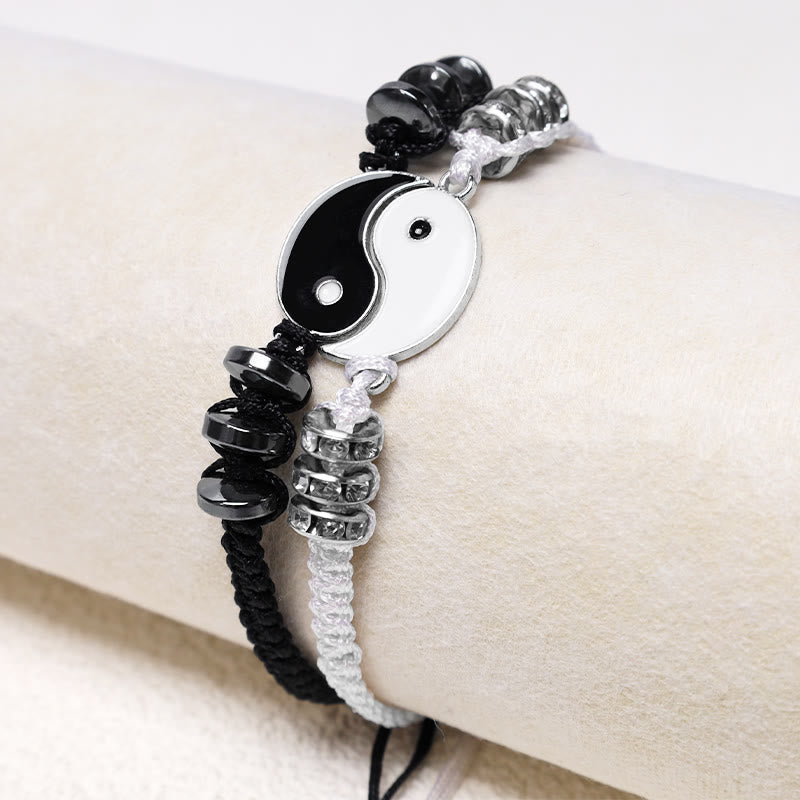 2pcs Yin Yang Hematite Couple Bracelet