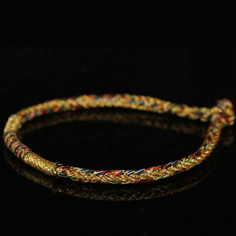 Handmade Gold Multicolored Rope Protection Braided Bracelet Anklet