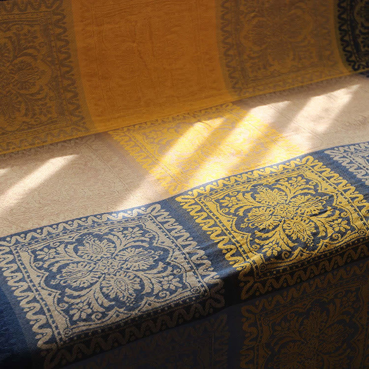 Tibetan Colorful Flower Pattern Hand-Dyed Cozy Blanket