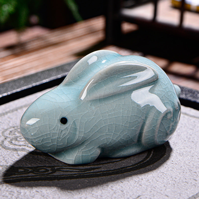 Chinese Zodiac Wealth Ceramic Tea Pet Home Figurine Decoration