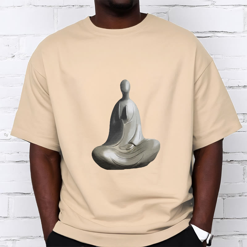 Gray Formless mystic zen Pattern Cotton Tee T-shirt