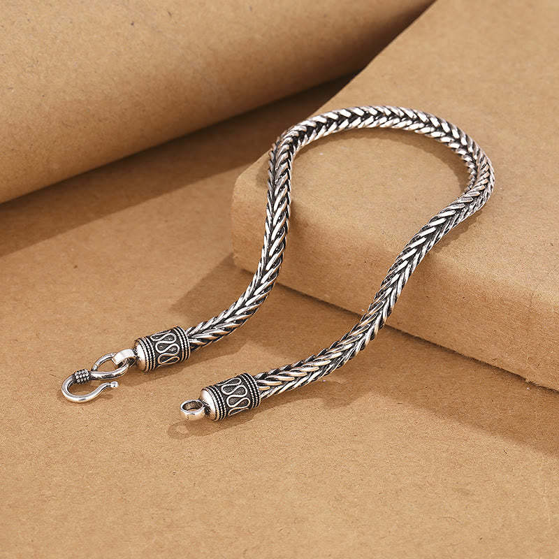 Vintage Dragon Keel Braided Twisted Design Wealth Buckle Bracelet