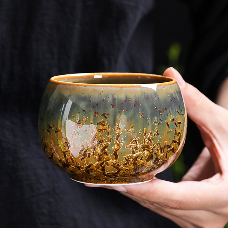 Colorful Brown Ceramic Teacup Kung Fu Tea Cup Bowl