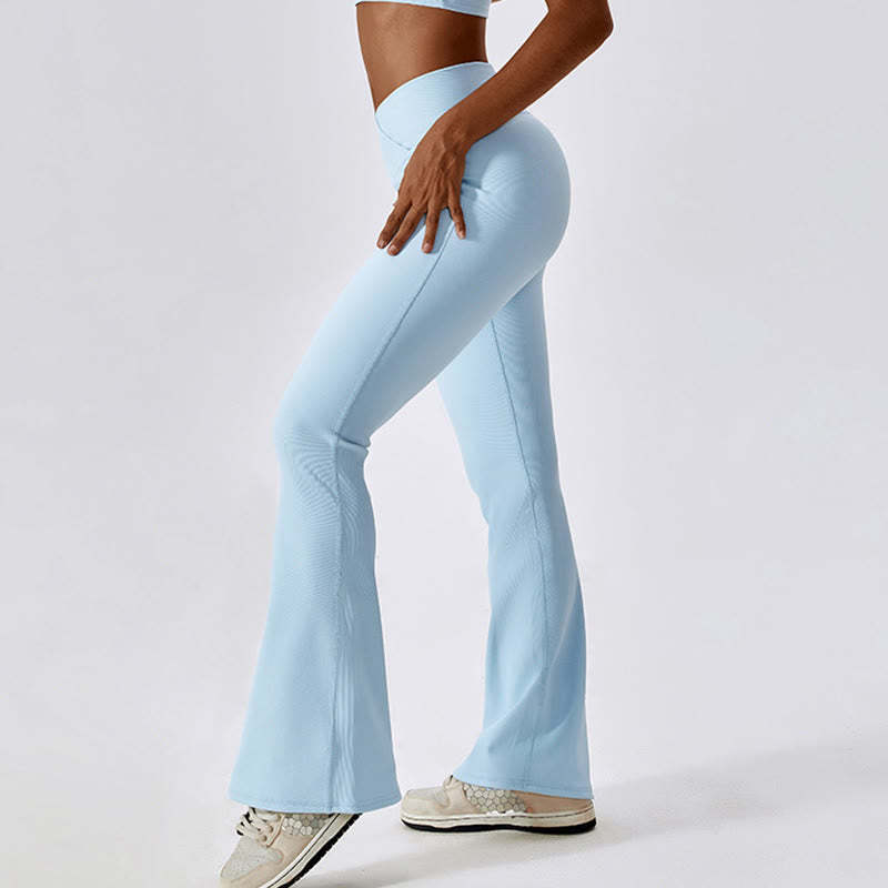Sleeveless Crop Tank Top Flared Pants Sports Fitness Yoga