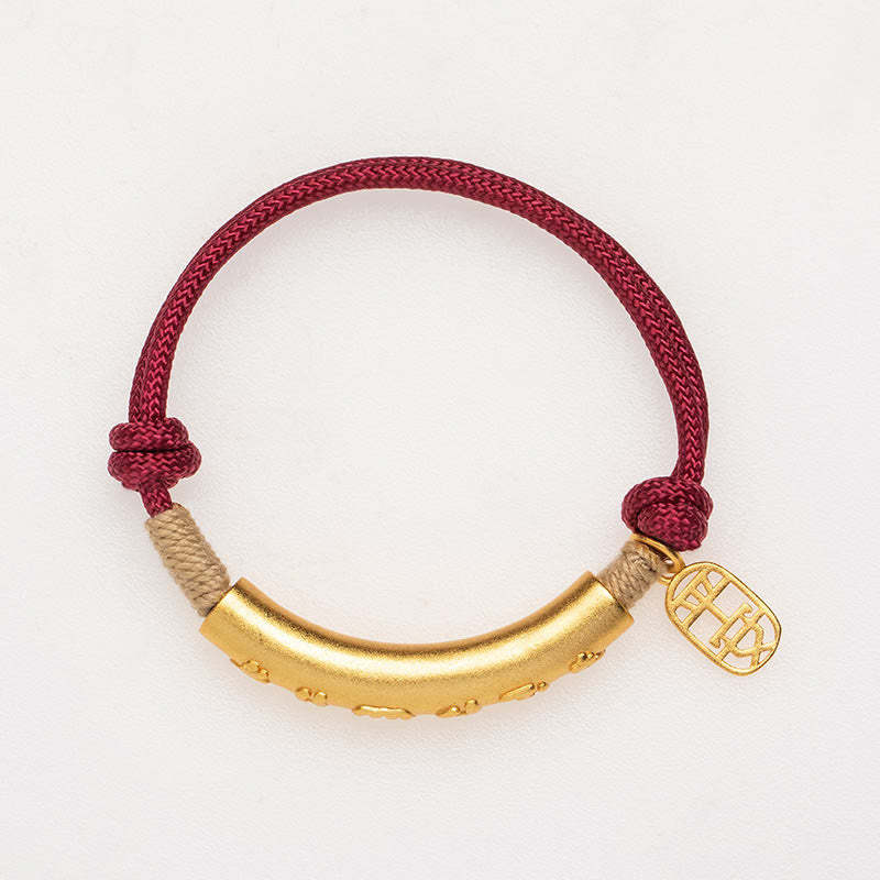 999 Sterling Silver Tibet Handmade Om Mani Padme Hum Fu Character TopRank Character Luck Braided Bracelet