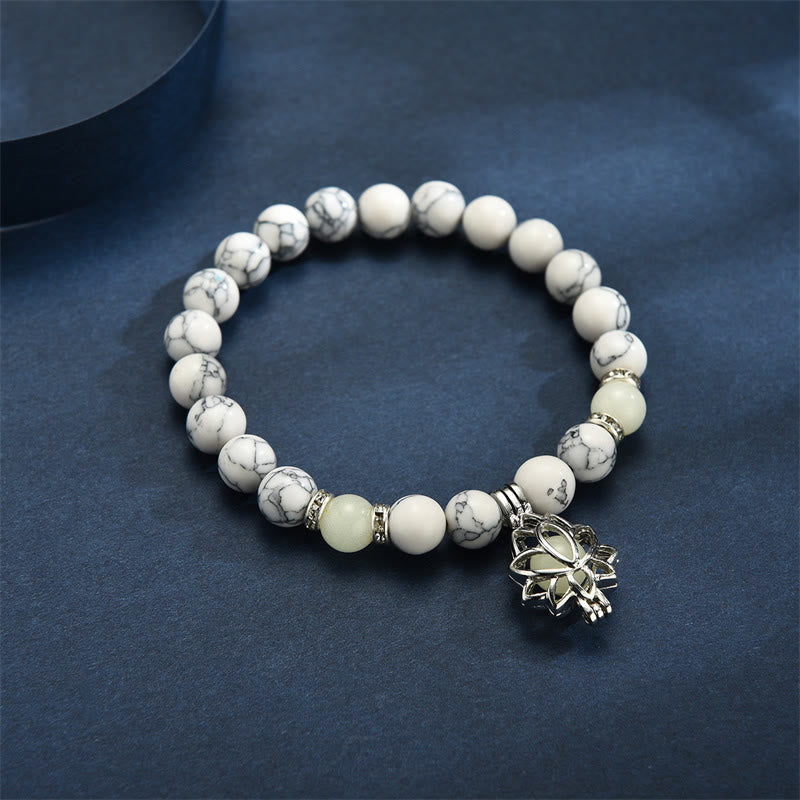 Tibetan Turquoise Glowstone Luminous Bead Lotus Protection Bracelet