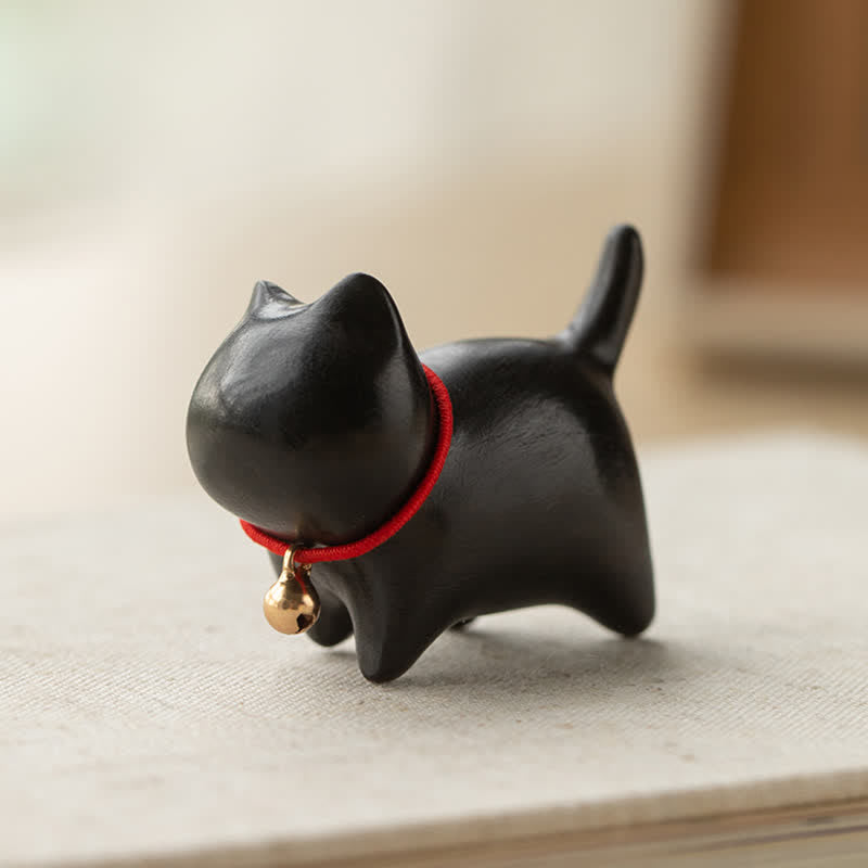 Green Sandalwood Small Leaf Red Sandalwood Cute Cat Animals Soothing Peace Decorations