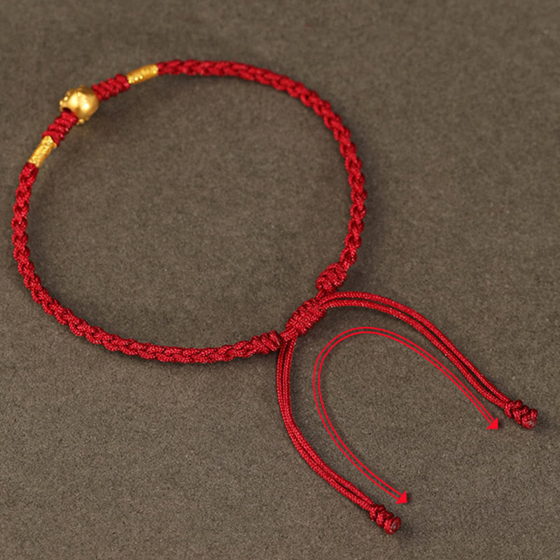 999 Gold Year of the Snake Handmade Fu Character Copper Coin Fortune Bracelet
