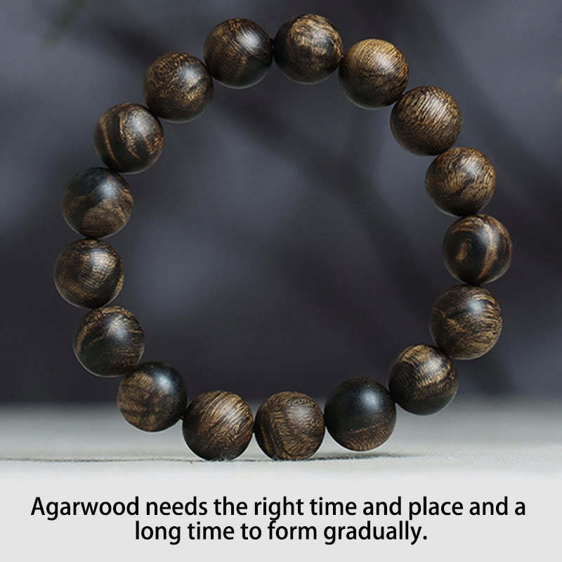 Rare Brunei Agarwood Water Ripple Pattern Peace Calm Bracelet