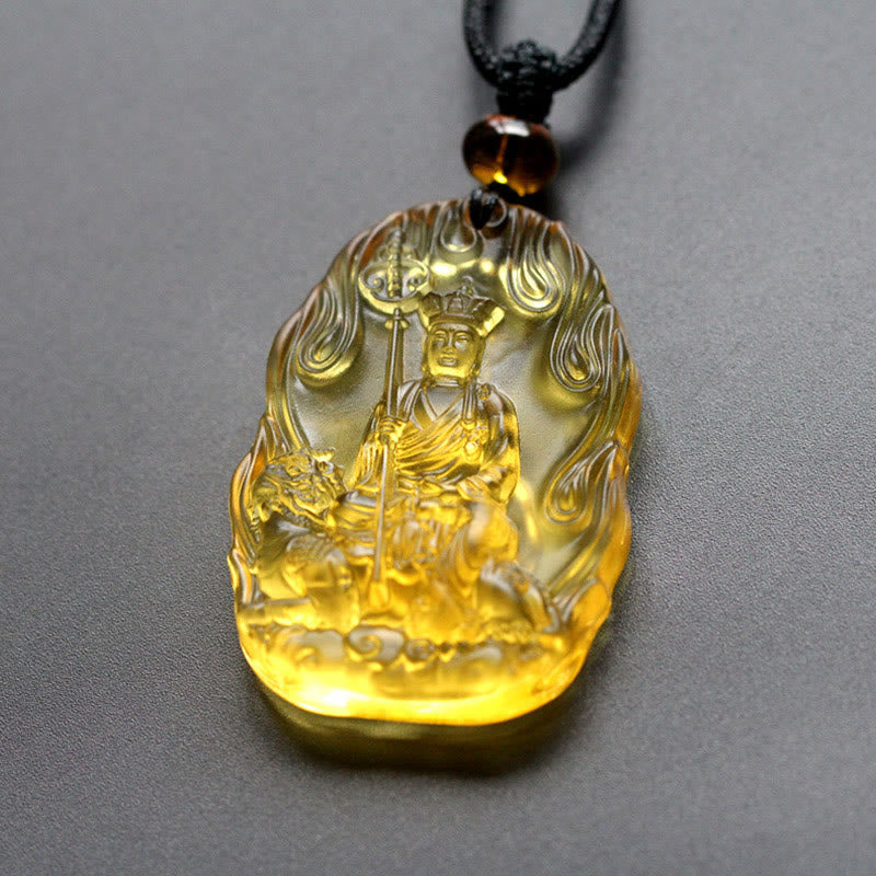 Ksitigarbha mystic zen Liuli Crystal Serenity Amulet Necklace Pendant