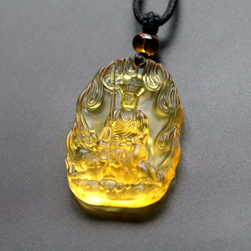 Ksitigarbha mystic zen Liuli Crystal Serenity Amulet Necklace Pendant