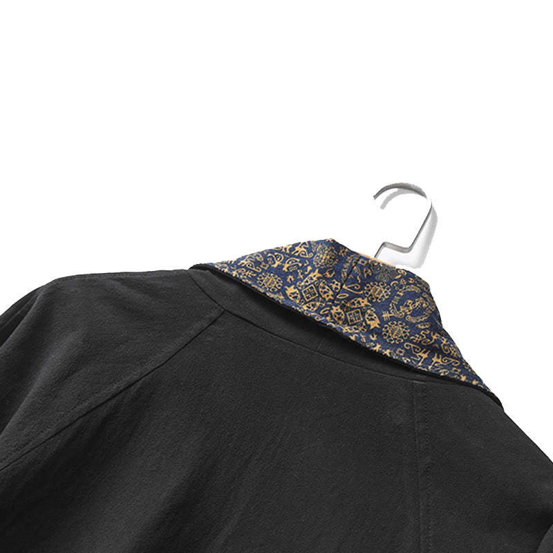 Fall Men's Cotton Mid-length Coat Double-sided Jacket