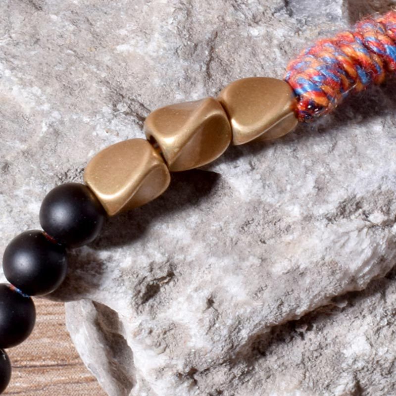 Handmade Tibetan Black Onyx Tassel Bracelet