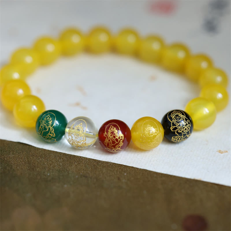 Five Elements God of Wealth Various Agate Crystal Wealth Bracelet