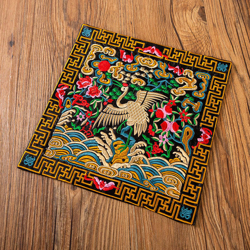 Phoenix Dragon Kirin Embroidery Cup Mat Pad Tea Cup Coaster Kung Fu Tea Mat