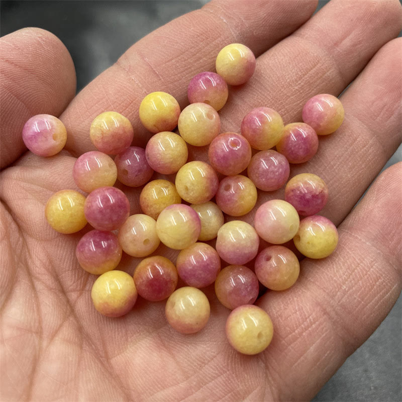 Natural Quartzite Jade Dyed Yellow Beads Peace Bracelet