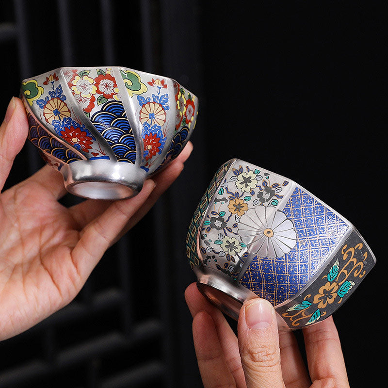 Chrysanthemum Flowers Ceramic Teacup Kung Fu Tea Cup