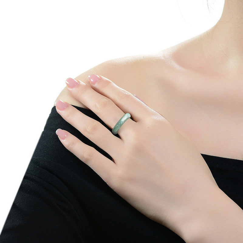 Natural Jade Abundance Healing Ring