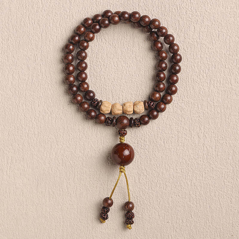 Sandalwood Small Leaf Red Sandalwood Bodhi Seed Purification Double Wrap Bracelet