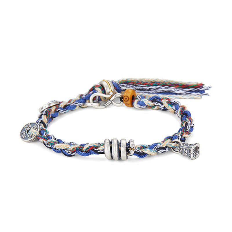 925 Sterling Silver Coins Scales Charm Handmade Blessing Bracelet