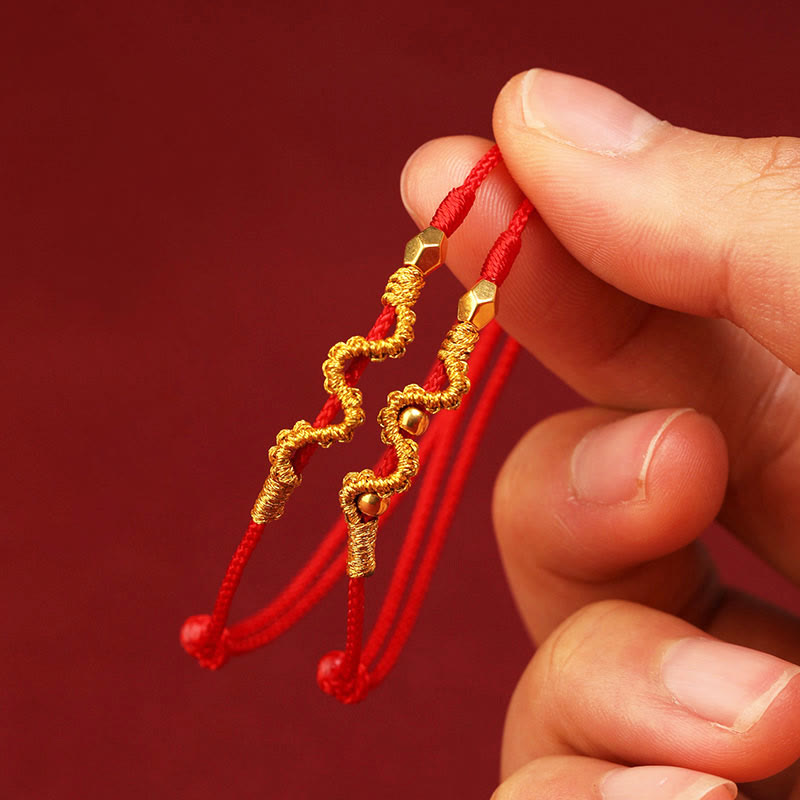 999 Gold Year of the Snake Handmade Luck Strength?Braided Bracelet Anklet