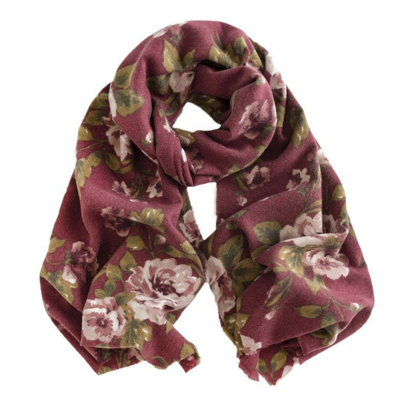 Tibetan Shawl Garden Rose Fall Winter Cozy Travel Scarf Wrap