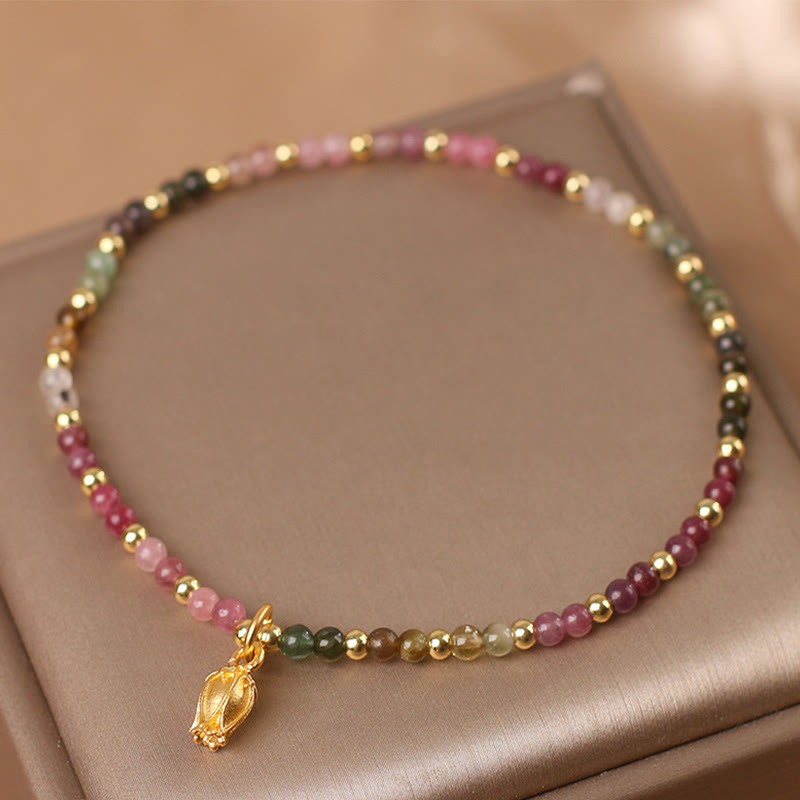 Colorful Tourmaline Flowers Positive Bracelet
