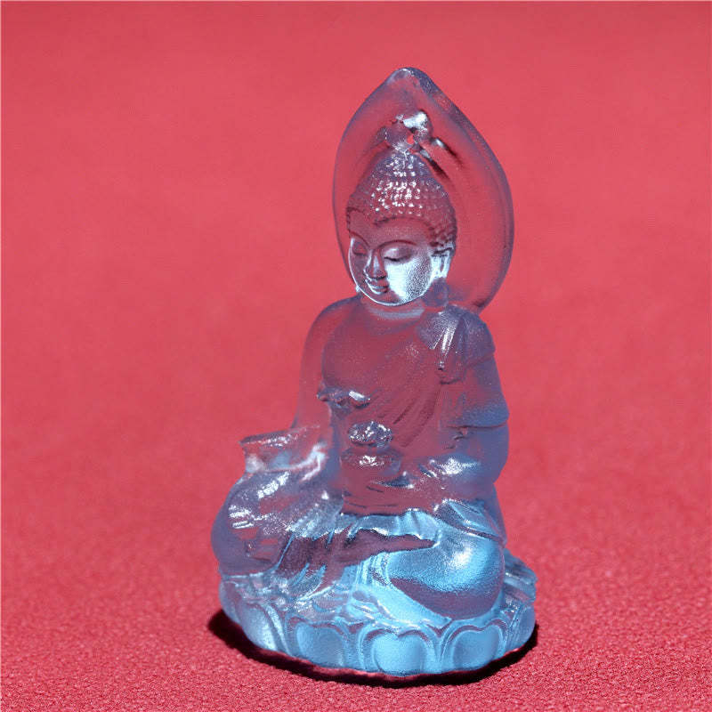 Blue Tathagata mystic zen Medicine mystic zen Liuli Crystal Serenity Amulet Necklace Pendant