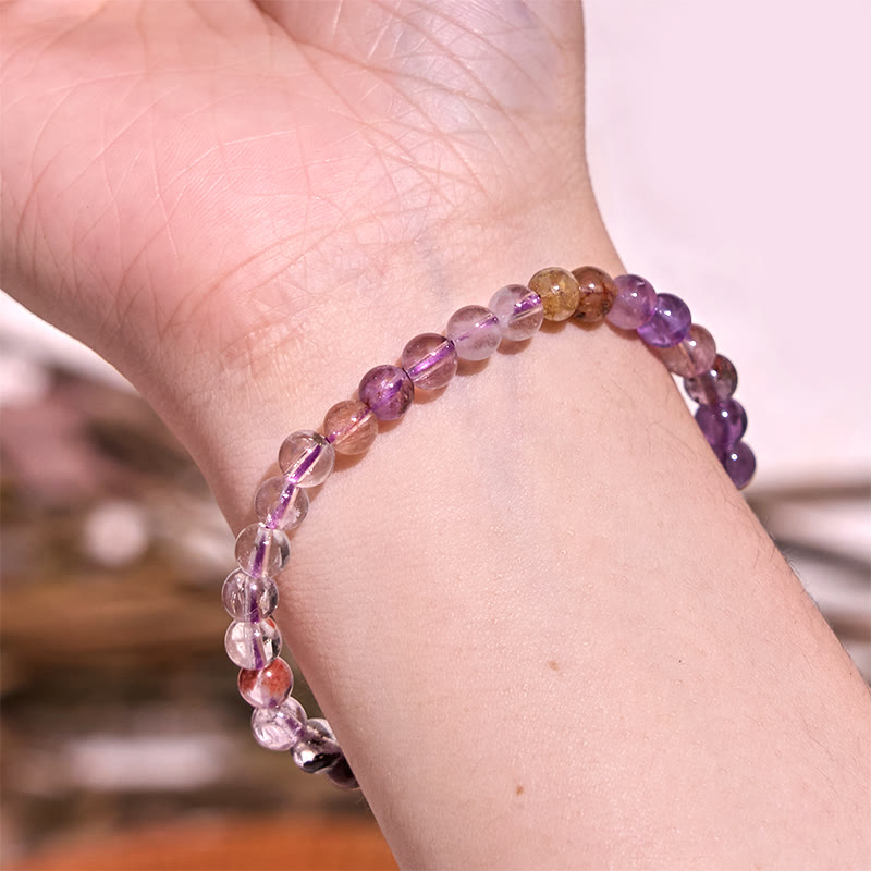 Natural Purple Phantom Love Wisdom Bracelet