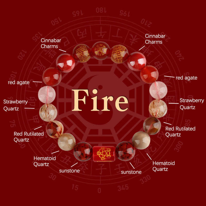 Five Elements God Of Wealth Various Crystal Agate Wealth Luck Bracelet