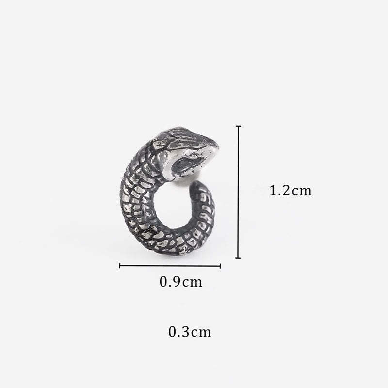 999 Sterling Silver Snake Texture Year Of The Snake Protection Balance Earrings