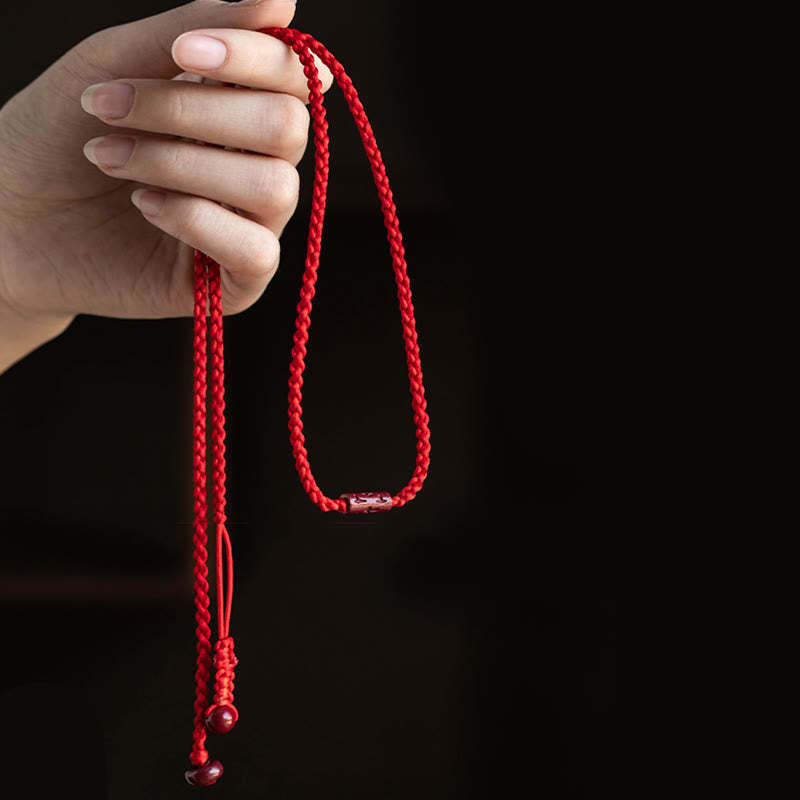 Natural Cinnabar Calm Blessing Red String Belly Chain