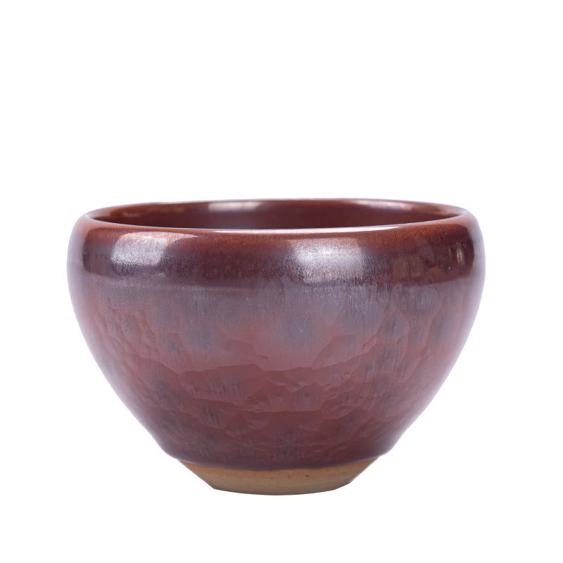 Handmade Chinese Jianzhan Lotus Design Ceramic Teacup Kung Fu Tea Cup