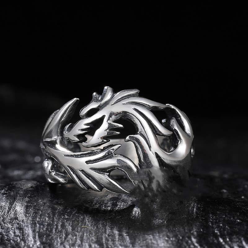 Dragon Pattern Protection Strength Adjustable Ring