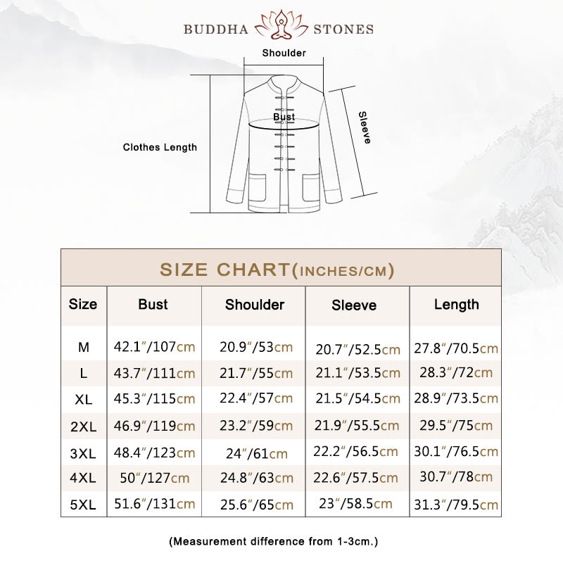 Frog-Button Chinese Tang Suit Crane Character Long Shirt Cotton Suede Men Jacket Clothing