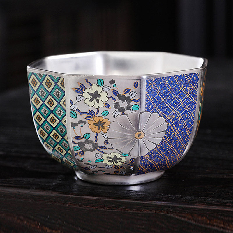 Chrysanthemum Flowers Ceramic Teacup Kung Fu Tea Cup