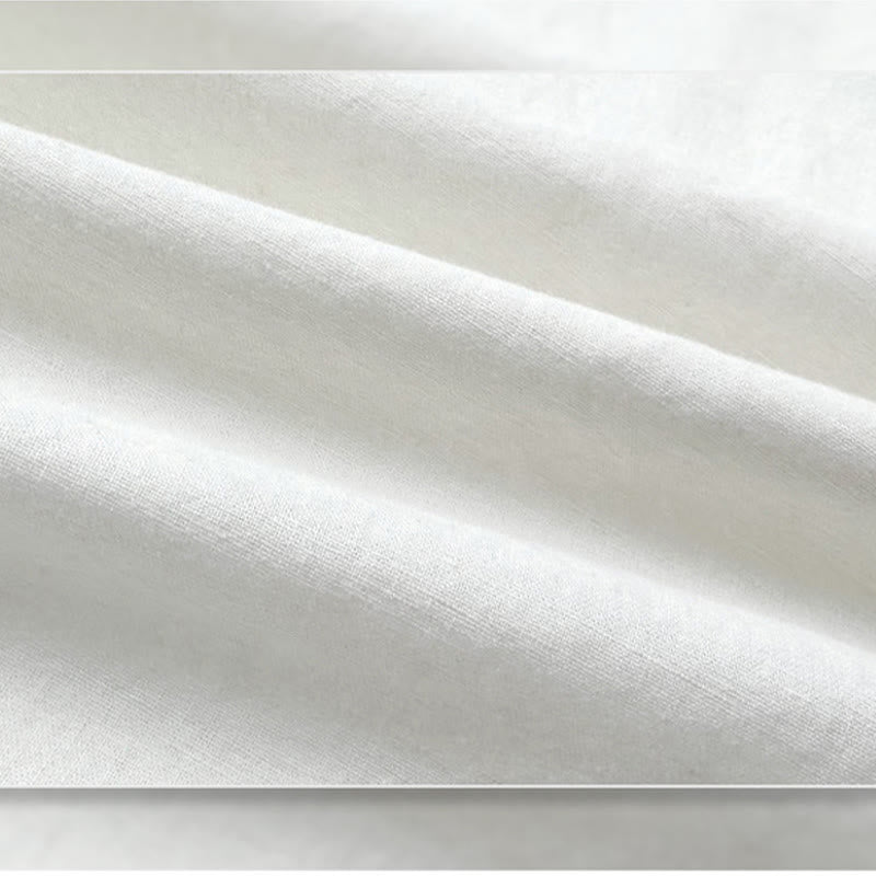 Casual Solid Color Button Front Long Sleeve Cotton Linen Men's Shirts