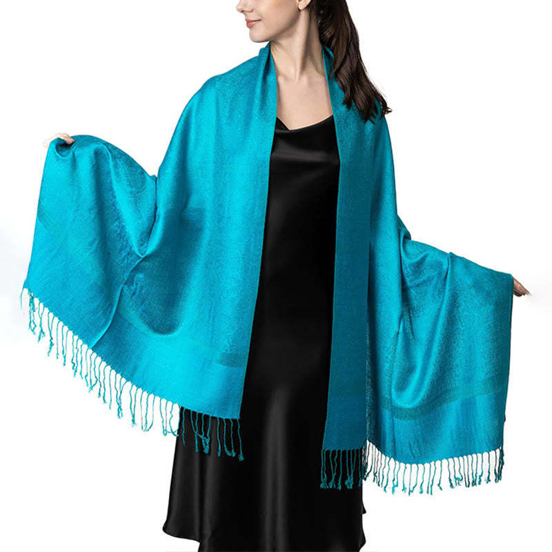 Tibetan Cashew Jacquard Tassels Shawl Spring Fall Winter Warm Cozy Scarf Wrap